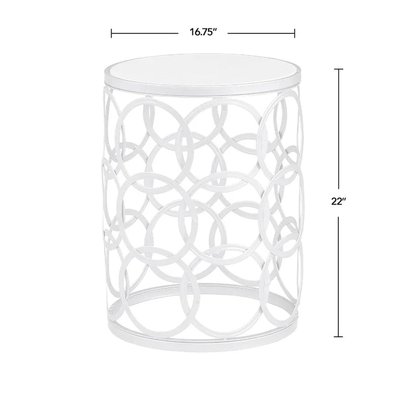 FirsTime & Co. Gilded Circles Iron Table - 16.75 x 16.75 x 22 in, American Design
