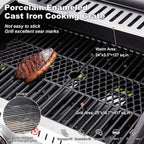 Upgraded 4 Burner BBQ Propane Gas Grill with Cast Iron Grates & Side Stove, 44,000 BTU Stainless Steel Burner Barbecue Grill for Patio, Camping, Outdoor Cooking.