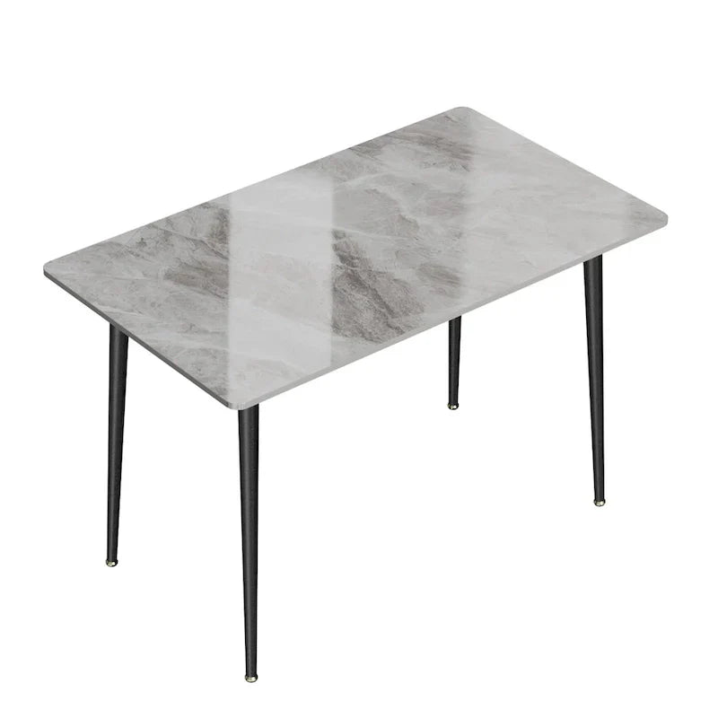 Contemporary Kitchen Table with Metal Frame and Sintered Stone Top