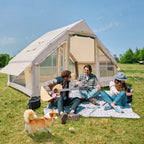 NAIZEA Tent for Camping with Pump - Air Glamping Tents, Easy Setup Blow up Tent, Waterproof Oxford Inflatable Tent, 4 - 6 Person Cabin Tent with Mesh & Chimney Window