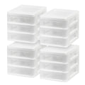 Compact Desktop 3-Drawer System, 4 Pack, White