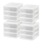Compact Desktop 3-Drawer System, 4 Pack, White