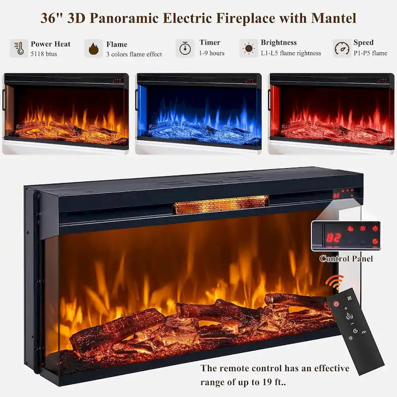 Farmhouse Electric Fireplace TV Stands up to 80, Entertainment Center