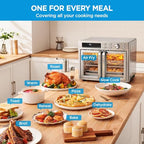 Midea Flexify French Door Toaster Oven Air Fryer Combo, 26.4 QT, Extra Large Air Fryer Countertop Oven 10 in 1 Combo, 25% Faster Cooking and 90% Less Oil, Stainless Steel : Home & Kitchen