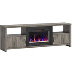 71-Inch TV Stand for 75-Inch TVs with LED Fireplace and Storage Cabinet