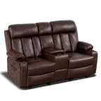 MCombo Faux Leather Electric Reclining Sofa with Heat and Massage - Models 6095/6075/6077