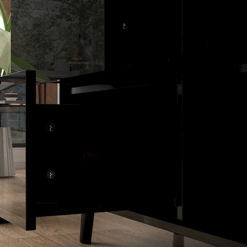 Electric Fireplace TV Stand Entertainment Center with LED Flame Effects and Remote Control