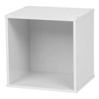 Wood Cube Box without Door | White