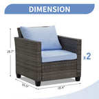 Ainfox 7 Pcs Outdoor Patio Furniture Sofa Set on Sale, Grey Rattan Grey Cushion