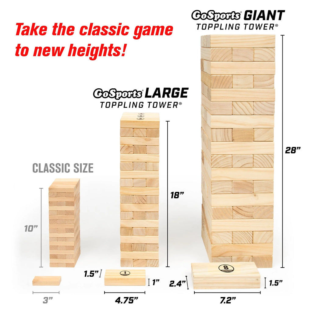 Giant Toppling Tower, Stacks to 5' | Natural
