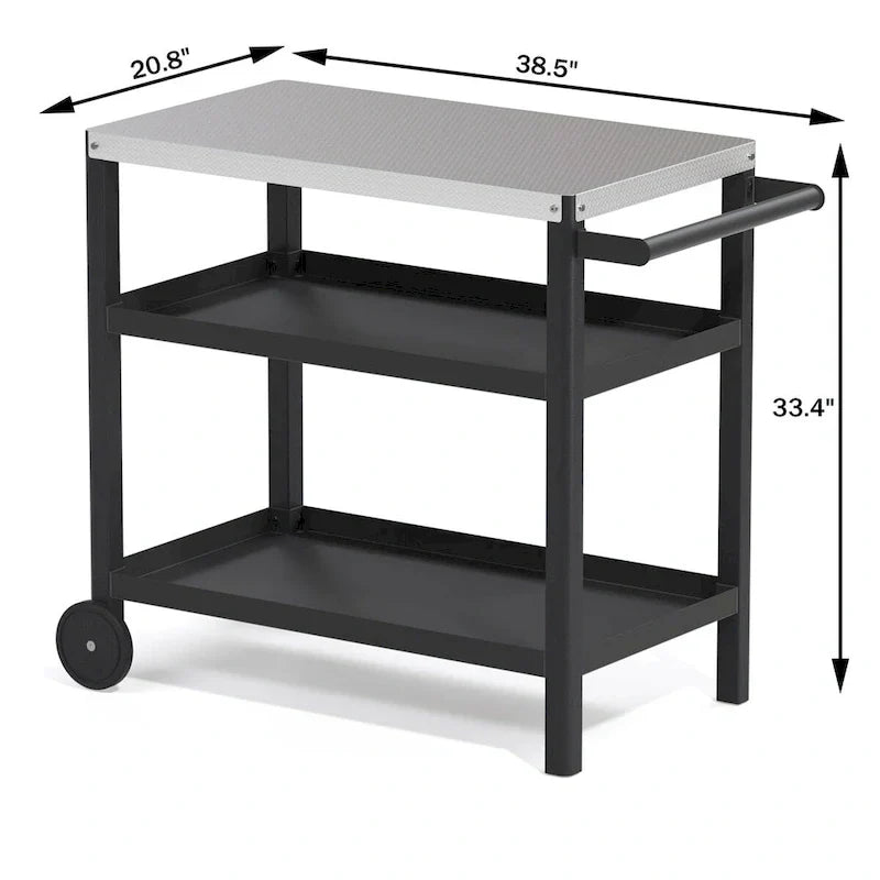 Portable Kitchen Island Grill Cart for Patios