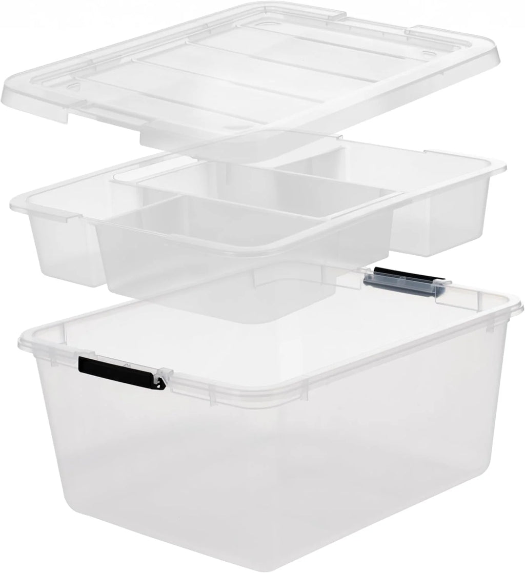 18 Quart Craft Storage Bins with Latching Lids (6-pack)