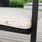 Outdoor Wicker Bistro Set with 2 Chairs & Table