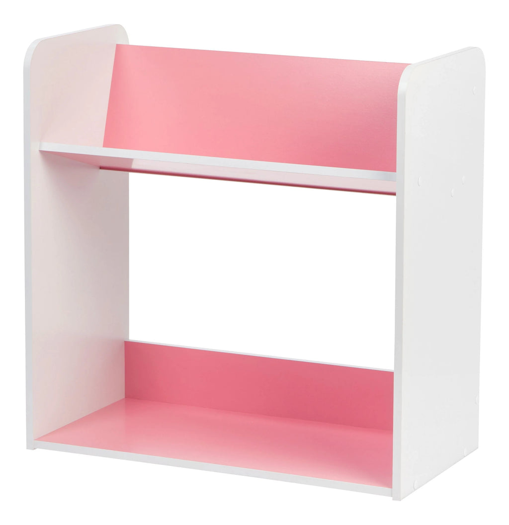 Tilted Book Shelf Rack - 2 Tier | Pink