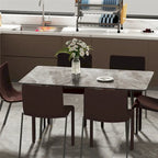 Contemporary Kitchen Table with Metal Frame and Sintered Stone Top