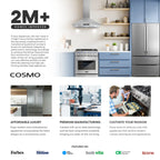Cosmo 30 in. Stellar Collection 5.0 cu. ft. Electric Range with 4 Burner Glass Cooktop and Convection Oven in Stainless Steel