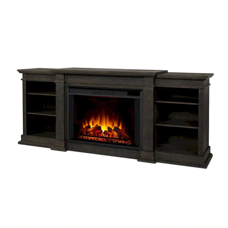 Real Flame Eliot 81" Grand Antique Grey TV Stand with Electric Fireplace
