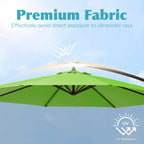 JUSTLET 10ft Heavy Duty Patio Hanging Offset Cantilever Patio Umbrella W/ 4-Piece Base Included Included, Beige
