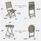 Best Choice Products 3-Piece Acacia Wood Bistro Set, Folding Patio Furniture w/ 2 Chairs, Table - Natural