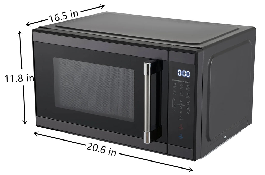Hamilton Beach 1.1 Cu. Ft. Countertop Microwave Oven, 1000 Watts, White Stainless Steel