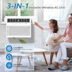 Antarctic Star U-Shaped Air Conditioner Window 12000BTU Ultra Quiet Window Air Conditioner Cools