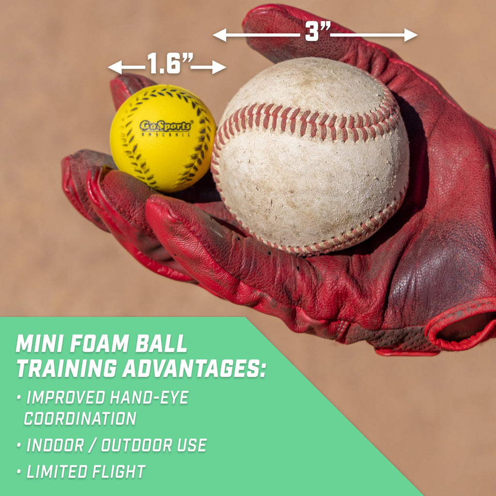 Mini Foam Baseballs Soft Practice Balls | 20-pk
