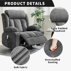 Recliner Chair, Rocking Chairs with Massage and Heat, Side Pockets and Cup Holder