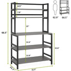 5-Tier Kitchen Baker's Rack with Storage - Microwave Oven Cart