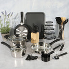 Gibson Home 71-Piece Stainless Steel Silver Cookware Combo Set