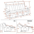 MCombo Faux Leather Electric Reclining Sofa with Heat and Massage - Models 6095/6075/6077