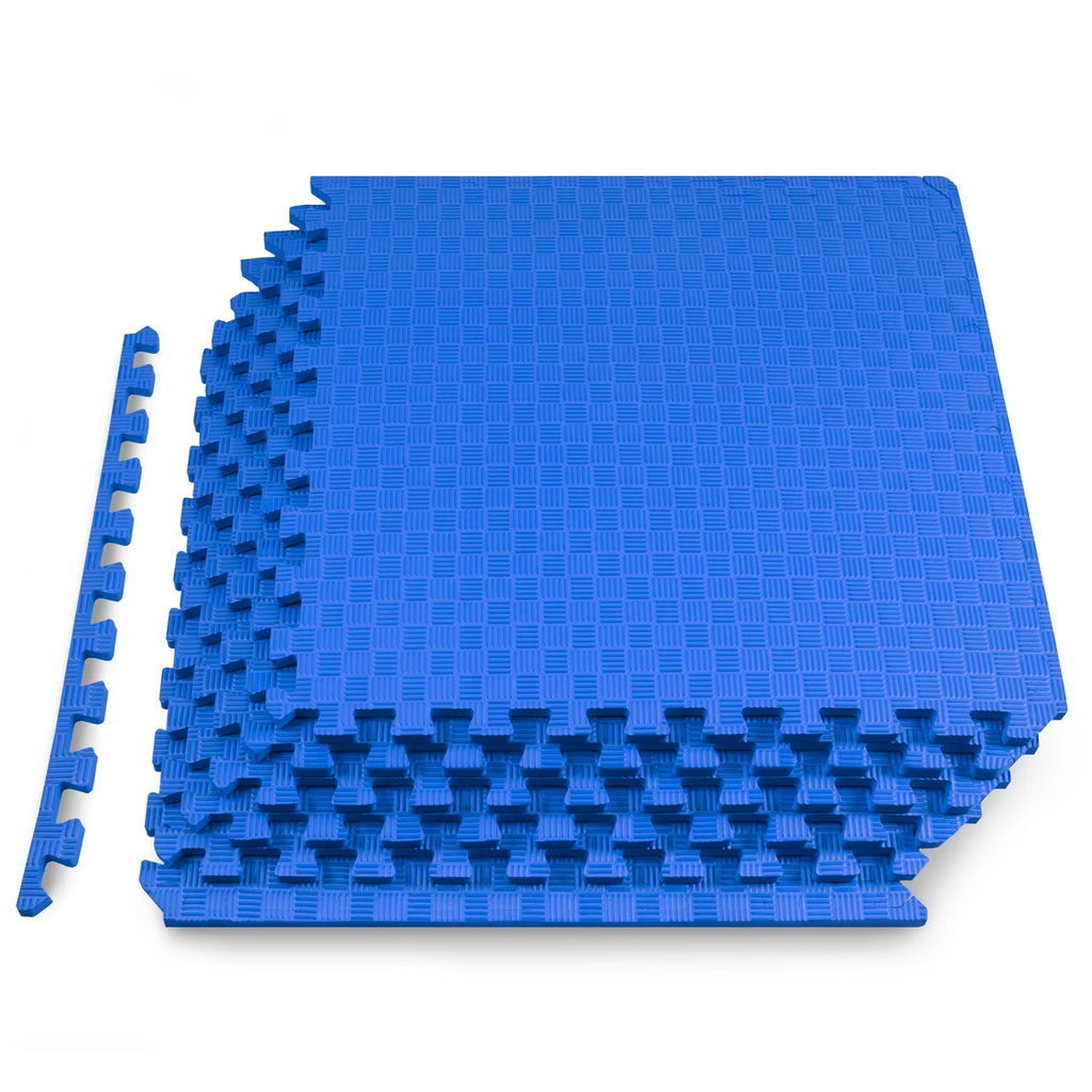 Checkered Exercise Puzzle Mat 1/2-in | Blue