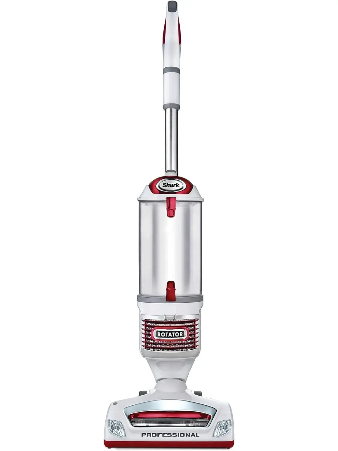 Rotator Professional Lift-Away Upright Vacuum with HEPA Filter, Swivel Steering, LED Headlights, Wide Upholstery Tool, Dusting Brush & Crevice Tool, White/Red, 12, 18, 14.
