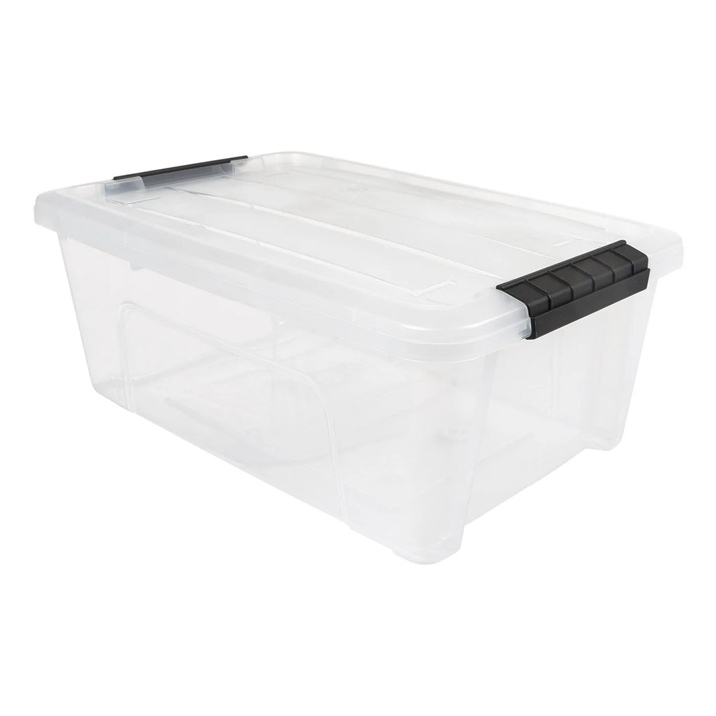 13.5 Qt (3.3 Gal) Clear Stackable Storage Containers with Latching Lids – 6 pack