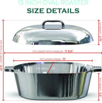Cast Aluminum Dutch Oven - 8 Quart - Oval Dutch Oven Pot with Lid for Families and Parties - Lightweight Cajun Cookware with Ideal Heat Distribution - Oval Roaster Pan with Lid (13 Inch)