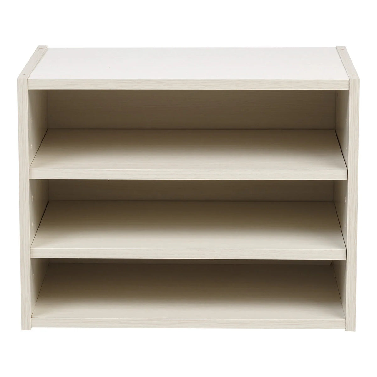 TACHI Modular Wood Storage Organizer Box with Adjustable Shelves, Off White