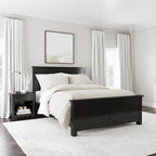 Homestyles Oak Park Black Wood Queen Bed and Nightstand Set - 2 Pieces