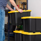 12-Gallon Heavy Duty Storage Containers with Lids – 4-Pack