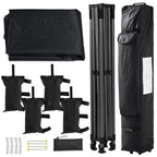 Alden Design Adjustable 10' x 10' Commercial Pop-up Canopy with Wheeled Carry Bag, Blue