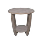 COZAYH Set of 2 Rustic Farmhouse End Tables with Storage Shelf - Vintage Grey French Country Accent Side Tables