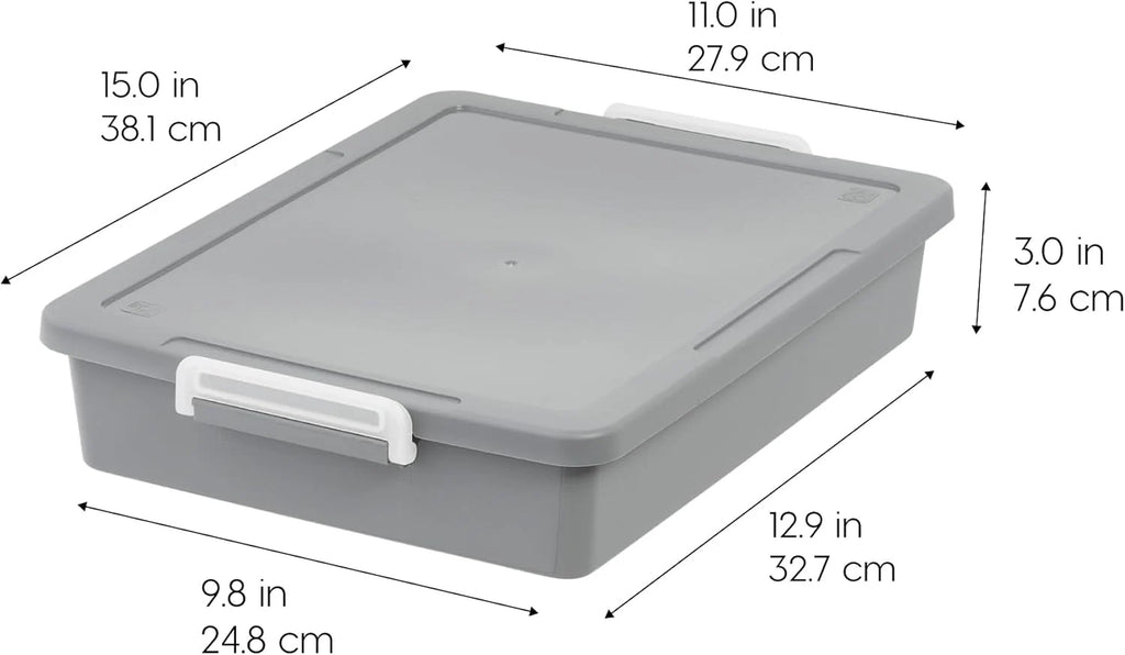6 Qt. Plastic Craft Storage Container Bins with Lids, 2 Pack