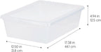 13 Quart Flat Plastic Storage Containers with Lids (4-Pack)