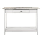 Denhour DH BASIC 4-Piece Open-Shelf Coffee Table Set with Drawer in Transitional Rubberwood