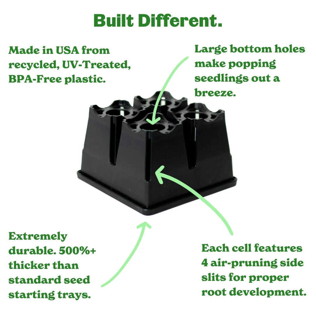 Epic 4-Cell Seed Starting Trays | 4 Trays / 4" Deep