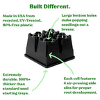 Epic 4-Cell Seed Starting Trays | 4 Trays / 4" Deep