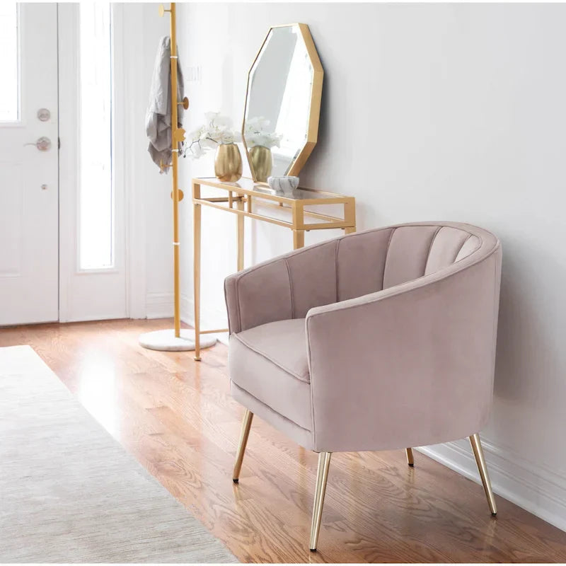 Randolf Velvet Accent Chair in Silver Orchid