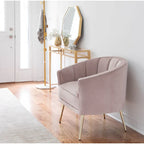 Randolf Velvet Accent Chair in Silver Orchid