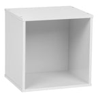 Wood Cube Box without Door | White