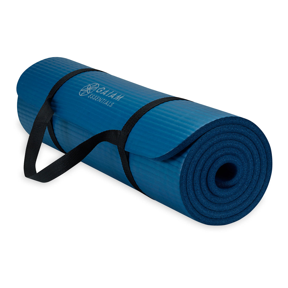 Gaiam Essentials Fitness Mat & Sling (10mm) | navy