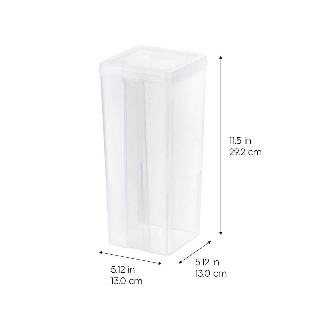 Vertical Storage Container for Home & Office Organization, Space-Saving Tall Organizer, Clear | Large