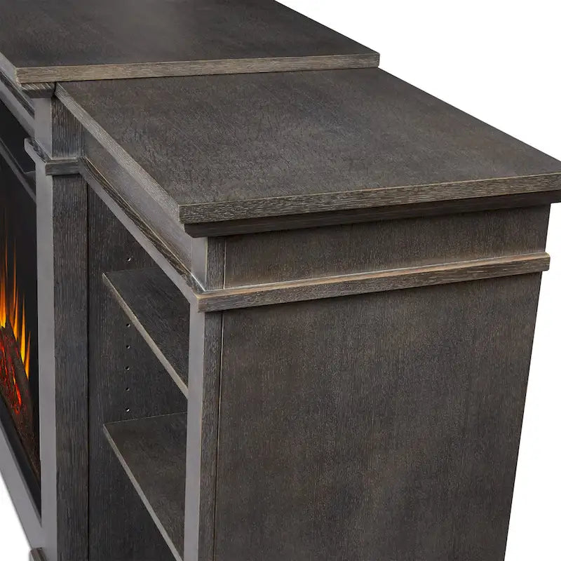 Real Flame Eliot 81" Grand Antique Grey TV Stand with Electric Fireplace